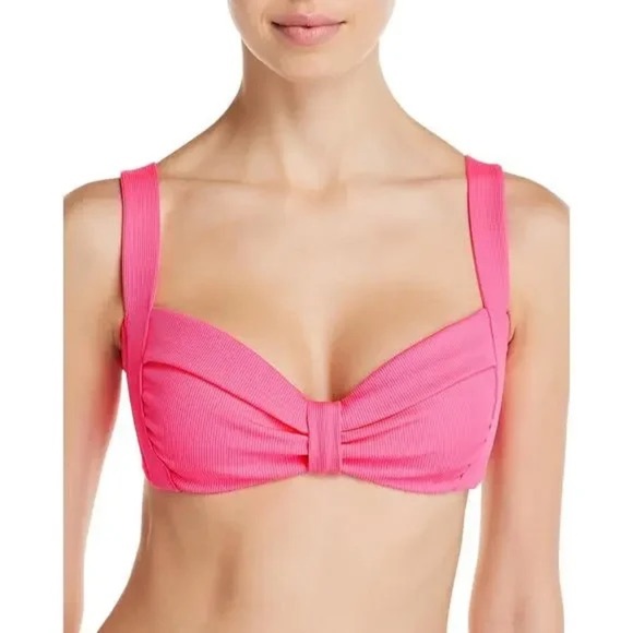 Aqua Pop Pink Sunset Boulevard Bikini Top Size Medium and Bottom Size Small - Picture 2 of 8